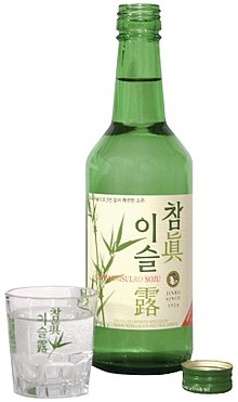 Un petit soju à Lille : une bouteille et un verre !